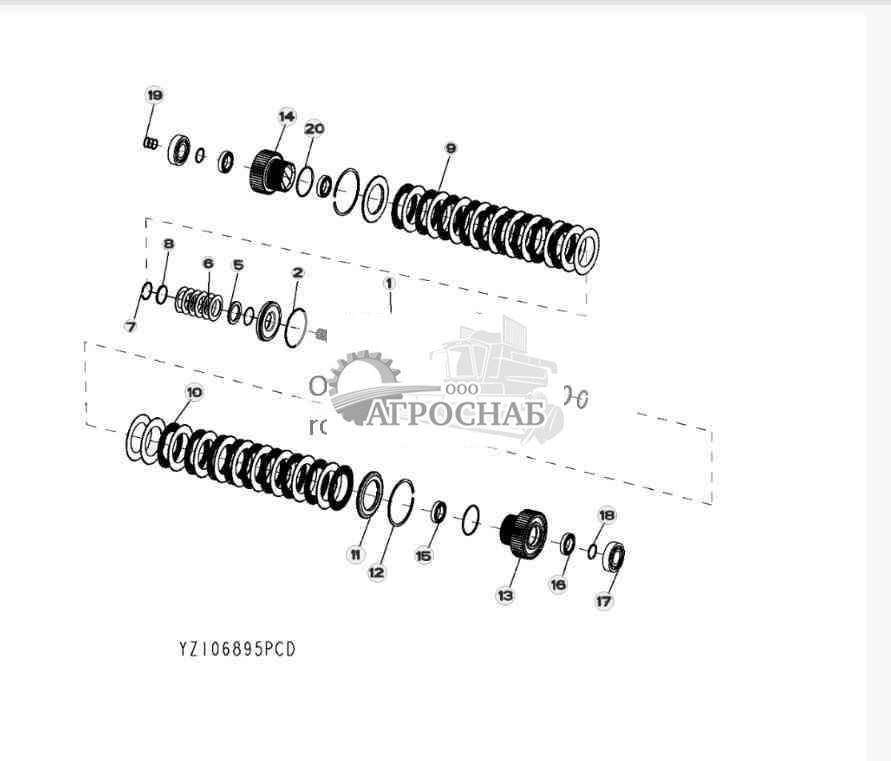 YZ106895 Муфта второй ступени в сборе 